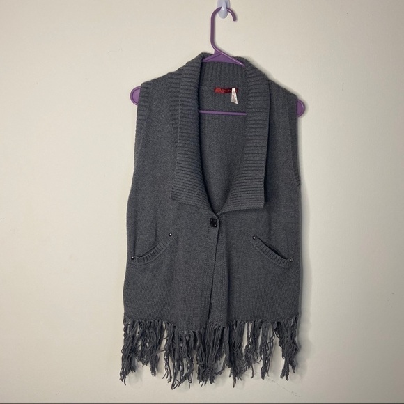 Left on Houston Gray Knit Vest Womens XS - Picture 1 of 5